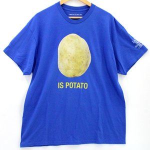 Stephen Colbert Late Night Show Shirt Mens Blue Short Sleeve Is Potato Sz XL